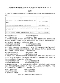 云南师范大学附属中学2021届高考适应性月考卷（三）历史 (含答案)