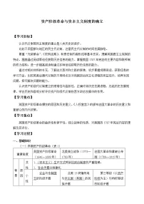 高中人教统编版第9课 资产阶级革命与资本主义制度的确立优质导学案及答案
