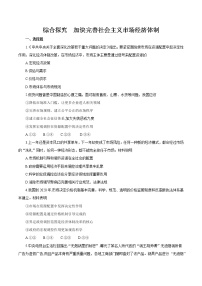 人教统编版必修2 经济与社会综合探究 完善社会主义市场经济体制达标测试