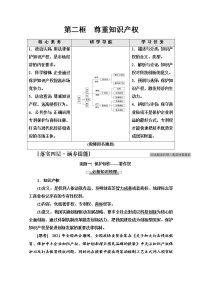 高中政治 (道德与法治)人教统编版选择性必修2 法律与生活尊重知识产权导学案