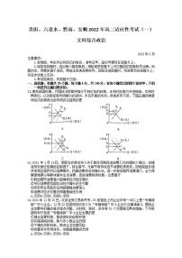 2022年贵州省贵阳、六盘水、黔南、安顺2022届高三适应性考试一（一模）政治试题含答案