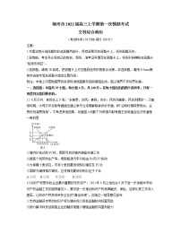 2022届广西柳州市高三上学期第一次模拟考试文综政治试题含解析