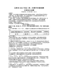 2021合肥高三下学期3月第二次教学质量检测政治试题含答案