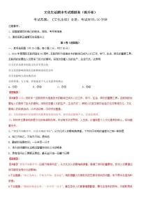 高中政治必修三 2020文化生活期末考试模拟卷（提升卷）（含答案）