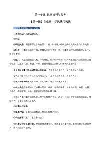 高中政治 (道德与法治)第一单元 民事权利与义务第一课 在生活中学民法用民法认真对待民事权利与义务学案设计