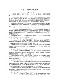 (新高考)高考政治二轮复习专题训练专题十国家与国际组织（解析版）