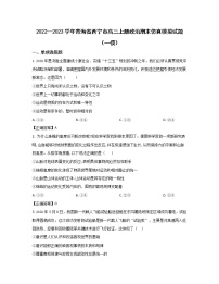 2022—2023学年青海省西宁市高三上册政治期末仿真模拟试题(一模)含解析