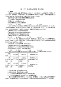 第一单元 各具特色的国家 单元测试  2022-2023学年高三政治一轮复习统编版选择性必修一当代国际政治与经济