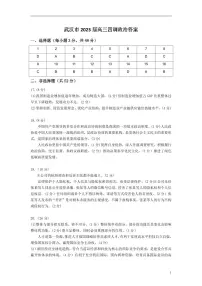 湖北省武汉市2022-2023学年高三下学期4月调研考试政治答案
