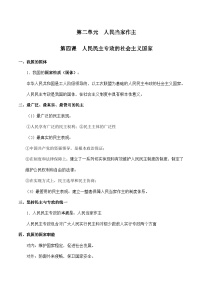 第二单元  人民当家作主 【必备知识归纳】——2023年高中政治学业水平考试专项精讲+测试（统编版）