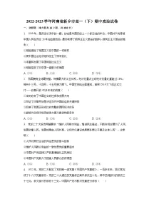 2022-2023学年河南省新乡市高一（下）期中政治试卷（含解析）