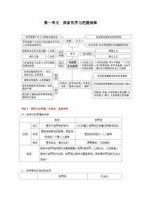 【期中知识点归纳】（统编版）2023-2024学年高二上册政治 必修4  第一单元 探索世界与把握规律 知识点归纳 试卷