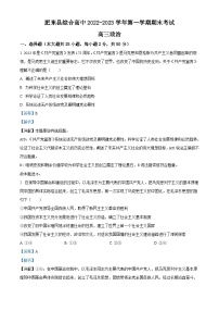 安徽省合肥市肥东县综合高中2022-2023学年高三上学期期末政治试题