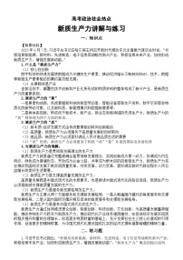 高中政治2024届高考社会热点新质生产力讲解与练习