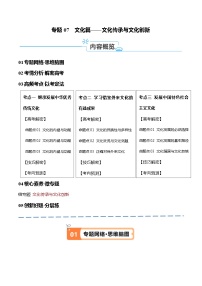 专题07  文化篇——文化传承与文化创新（讲义）2024年高考政治二轮复习高频考点讲义及分层练习（新高考专用）