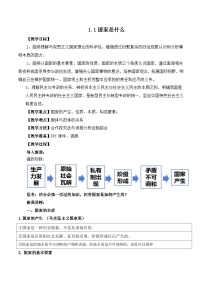 政治 (道德与法治)选择性必修1 当代国际政治与经济国家是什么教案