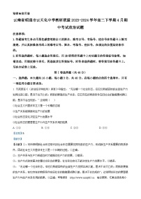 云南省昭通市云天化中学教研联盟2023-2024学年高二下学期4月期中考试政治试题