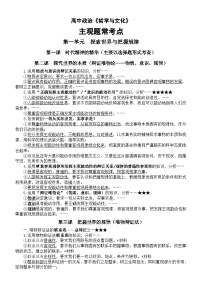 高中政治部编版必修四《哲学与文化》主观题常考点总结（分单元课时编排）