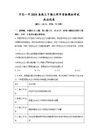 福建省宁化市第一中学2024届高三下学期第一次质检模拟政治试题（Word版附解析）