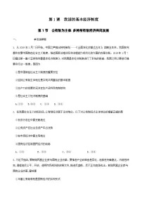 高中政治 (道德与法治)人教统编版必修2 经济与社会公有制为主体 多种所有制经济共同发展课后复习题