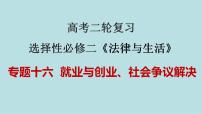 新高考政治二轮复习精讲课件专题16 就业与创业 社会争议解决 （含解析）