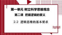 高中政治 (道德与法治)人教统编版选择性必修3 逻辑与思维逻辑思维的基本要求课文配套课件ppt