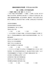 湖南省常德市汉寿县第一中学2024-2025学年高三上学期10月月考政治试题