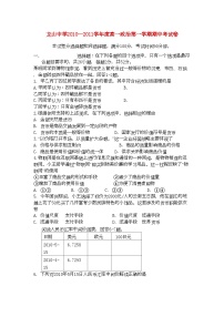 2022年广东省龙山高一政治第一学期期中考试新人教版会员独享