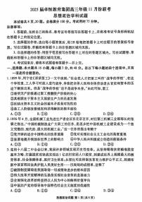 河北省卓恒教育集团2024-2025学年高三上学期11月联考政治试题