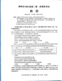 2025届广西壮族自治区柳州市高三上学期高考一模政治试题（无答案）