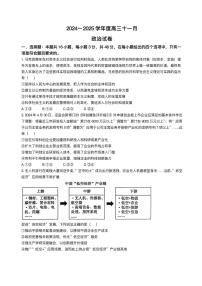 2025届湖北省武汉市江岸区高三上学期11月调研-政治试题+答案