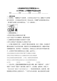 山东省潍坊市安丘市等四区县2024-2025学年高二上学期期中考试政治试卷(含答案)