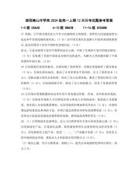 四川省绵阳市南山中学2024-2025学年高一上学期12月月考政治试卷（PDF版附答案）