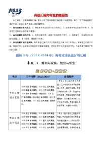 专题14 家庭与婚姻、就业与创业-【真题汇编】最近3年（22-24年）高考政治真题分类汇编（新高考通用）