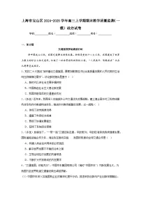 上海市宝山区2024-2025学年高三上学期期末教学质量监测（一模）政治试卷