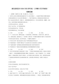 湖北省武汉市2024-2025学年高一上学期9月月考政治检测试题（含答案）