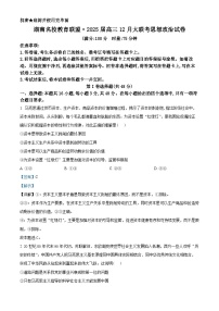 湖南省名校教育联盟2024-2025学年高三上学期12月大联考政治试题（Word版附解析）