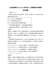 山东省淄博市2024-2025学年高一（上）期末考前模拟政治政治试卷（解析版）