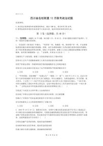 四川省名校联盟高2025届高三上学期12月联考-政治试卷+答案
