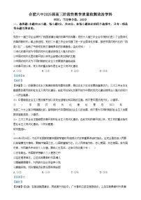 安徽省合肥市第六中学2024-2025学年高三上学期阶段性教学质量检测政治试题（Word版附解析）
