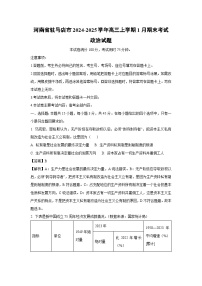 河南省驻马店市2024-2025学年高三上学期1月期末考试政治试题（解析版）