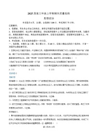 湖北省武汉市武昌区2024-2025学年高三上学期期末质量检测政治试卷（Word版附解析）