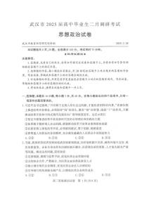 政治丨湖北省武汉市2025届高三下学期二月调研考试（武汉二调）政治试卷及答案