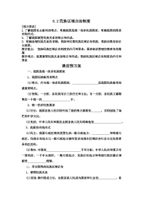 高中政治 (道德与法治)民族区域自治制度学案设计