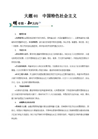 大题01 中国特色社会主义-冲刺2025年高考政治大题突破与限时练（上海专用）附答案解析