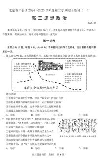 2025届北京市丰台区高三一模 政治试题及答案