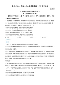 2025届福建省泉州市高三下学期三模政治试题 含解析