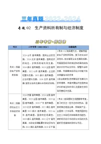 专题02 生产资料所有制与经济制度-三年（2022-2024）高考政治真题分类汇编（学生卷）