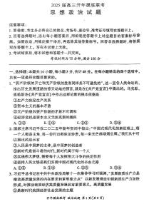 2024-2025学年高三下学期2月开学摸底联考政治试卷（含答案）