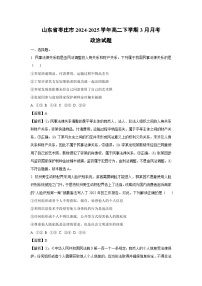 山东省枣庄市2024-2025学年高二下学期3月月考政治试卷（解析版）